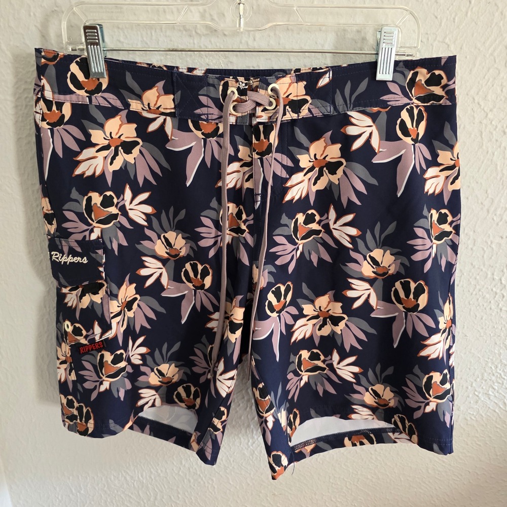 Maui Rippers womens size 8 Blue tropical print beach vacation see notes